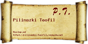 Pilinszki Teofil névjegykártya